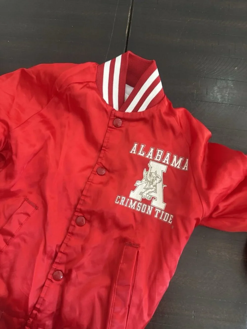 Kids Vintage University Of Alabama Chalk Line Satin Jacket Size 10/12
